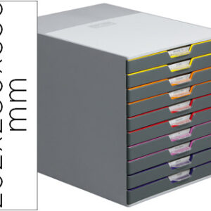 Bloco Classificador Durable de Secretaria Varicor Empilhaveis 10 Gavetas Plastico 292X280X356 mm