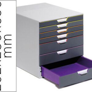 Bloco Classificador Durable de Secretaria Varicor Empilhaveis 7 Gavetas Plastico 292X280X356 mm