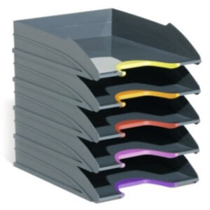 Tabuleiro de Secretaria Durable Plastico Cinza 5 Bandejas 255X55X330 mm
