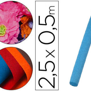 Papel Crepe 50 cm X 2,5 M 85G/M2 Celeste