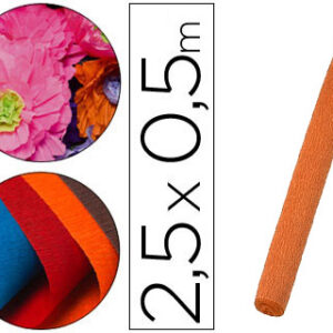 Papel Crepe 50 cm X 2,5 M 85G/M2 Laranja