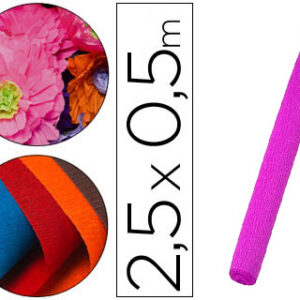 Papel Crepe 50 cm X 2,5 M 34G/M2 Rosa Fluorescente