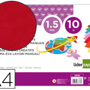Goma Eva Din A4 60G/M2 Espessura 1,5mm Vermelho