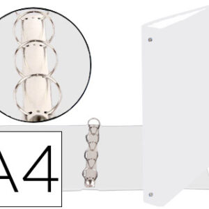 Pasta Exacompta de 4 Aneis 30mm Redondos Din A4 Cartão Forrado Branco