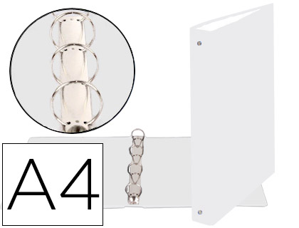 Pasta Exacompta de 4 Aneis 30mm Redondos Din A4 Cartão Forrado Branco