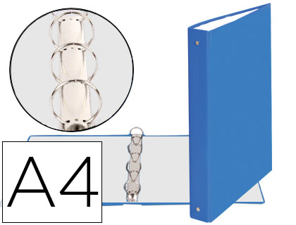 Pasta Exacompta de 4 Aneis 30mm Redondos Din A4 Cartão Forrado Azul Claro