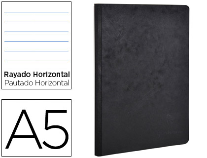 Caderno Moleskine Capa Cartolina A5 Pautad 96F Preto