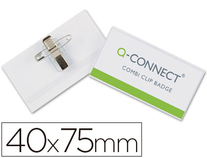 Identificador Q-Connect c/ Mola e Alfinete Kf17457 40X75 mm