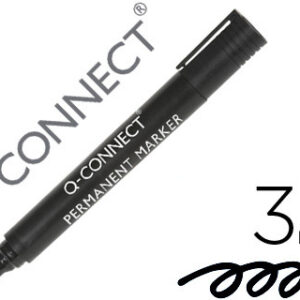 Marcador Q-Connect Permanente Preto Ponta Redonda 3.0 mm