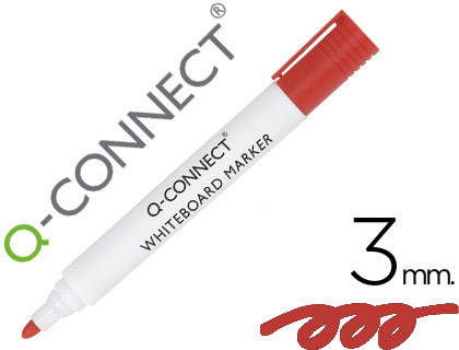 Marcador Q-Connect Quadro Branco Vermelho Ponta Redonda 3.0 mm