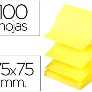 Bloco Notas Adesivas Q-Connect 75X75 mm Amarelo Neon Zig-Zag