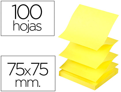 Bloco Notas Adesivas Q-Connect 75X75 mm Amarelo Neon Zig-Zag