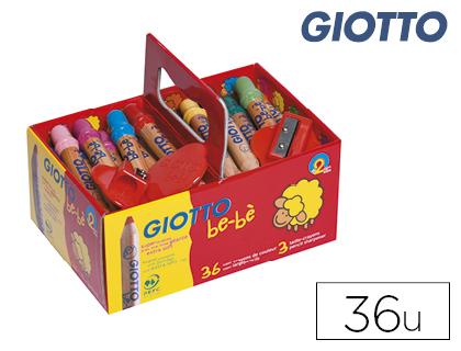 Lápis de Cores Giotto Bebe Super Schoolembalagem de 36 Cores + 3 Apara Lápis