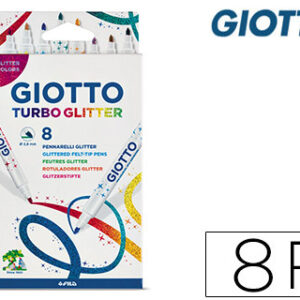 Marcador Giotto Turbo Glitter Purpurina Caixa de 8 Unidades