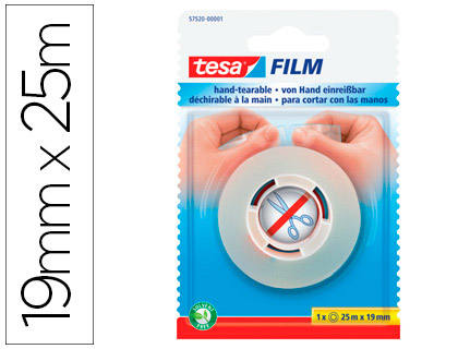 Fita Adesiva Tesa Film Sem Tesouras 25 M X 19 mm