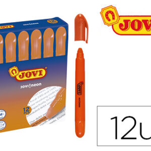 Marcador de Cera Gel Jovi Fluorescente Naranja Caixa de 12 Unidades