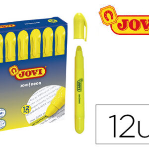 Marcador de Cera Gel Jovi Fluorescente Amarillo Caixa de 12 Unidades