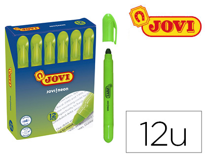 Marcador de Cera Gel Jovi Fluorescente Verde Caixa de 12 Unidades