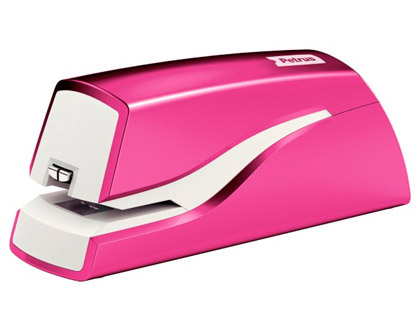 Agrafador Petrus Eletrico E-310 Wow Fucsia Metalizado Capacidadee 12 Folhas Usa Agrafos Nº 10