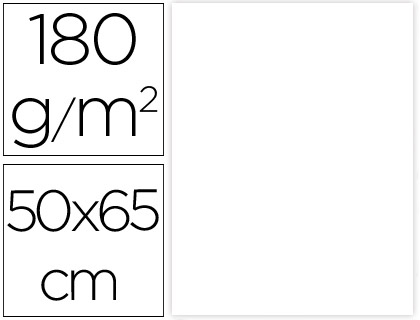 Cartolina 50X65 cm 180G/M2 Branco Embalagem de 25 Folhas