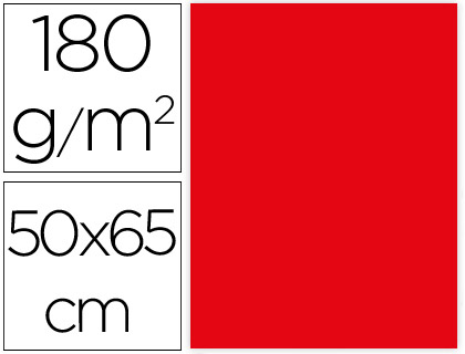 Cartolina 50X65 cm 180G/M2 Vermelho Embalagem de 25 Folhas