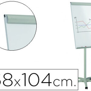 Quadro Branco Rocada p/ Conferencias Metalico Magnetico c/ Rodas 68X104 cm