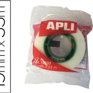 Cinta Adesiva Apli 33 Mt X 19 mm Invisible Encelofanada Individualmente