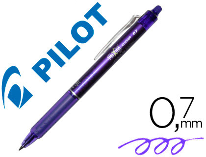 Caneta Pilot Frixion Clicker Apagavel 0,7 mm Cor Violeta em Blister