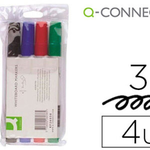 Marcador Q-Connect Quadro Branco 4 Cores Sortidas Ponta Redonda 3.0 mm