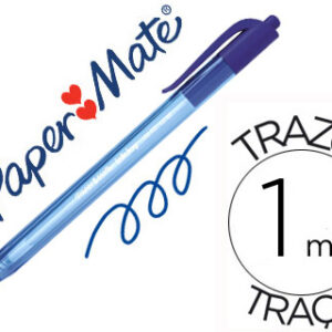 Caneta Paper Mate Inkjoy 100 Retratil Ponta Media Azul
