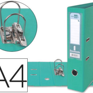Pasta de Arquivo de Alavanca A4 Forrado PVC c/ Rado Lombada 75mm Verde Claro Compressor Metalico