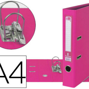 Pasta de Arquivo de Alavanca A4 Forrado PVC c/ Rado Lombada 52mm Rosa Compressor Metalico