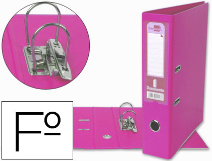 Pasta de Arquivo de Alavanca Folio Forrado PVC c/ Rado Lombada 75mm Rosa