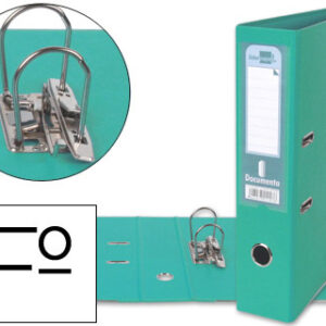 Pasta de Arquivo de Alavanca Folio Forrado PVC c/ Rado Lombada 75mm Verde Claro