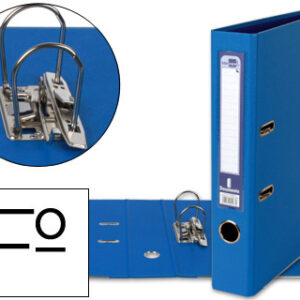 Pasta de Arquivo de Alavanca Folio Forrado PVC c/ Rado Lombada 52mm Azul Compressor Metalico