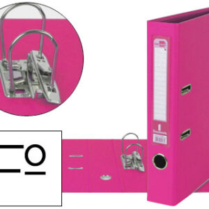 Pasta de Arquivo de Alavanca Folio Forrado PVC c/ Rado Lombada 52mm Rosa