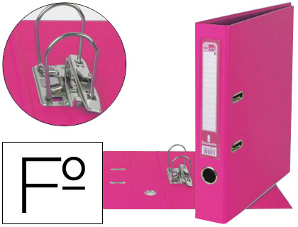 Pasta de Arquivo de Alavanca Folio Forrado PVC c/ Rado Lombada 52mm Rosa