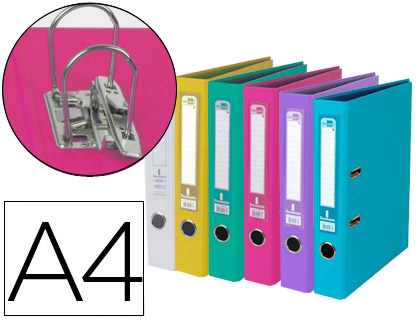 Pasta de Arquivo de Alavanca A4 Forrado PVC c/ Rado Lombada 75mm Cores Sortidas Trending Branco