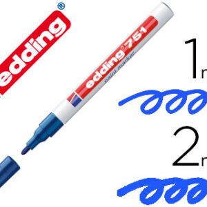 Marcador Edding Ponta Fibra 751 Azul Ponta Redonda 1-2 mm