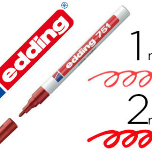 Marcador Edding Ponta Fibra 751 Vermelho Ponta Redonda 1-2 mm