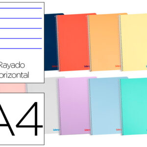 Caderno Espiral Din A4 Wonder Capa Plastico 80 F 90 Gr Pautado Com Margem Cores Sortidas