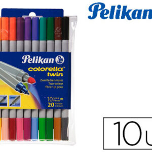 Estojo Pelikan c/ 10 Marcadores Colorella Twin 20 Cores Ponta Dupla