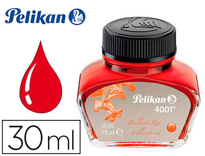 Tinta Pelikan 4001 30ml Vermelho Brilhante