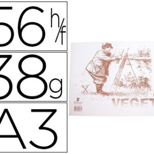 Bloco de Papel Vegetal Papelaria Fernandes Esquisso A3 38 Gr 56 Folhas