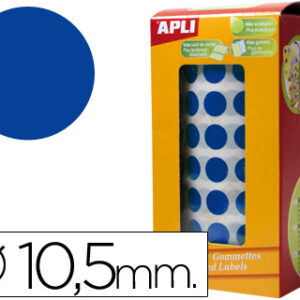 Etiquetas Auto Adesivas Apli Circulares 10,5mm Azul em Rolo