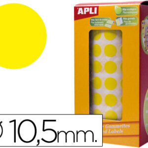 Etiquetas Auto Adesivas Apli Circulares 10,5mm Amarelo em Rolo