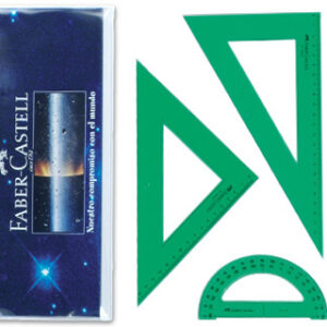 Conjunto de Reguas Faber-Castell em Plastico Verde