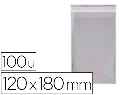 Bolsa Apli Polipropileno 120X180 mm Transparente Fecho Adesivo Embalagem de 100 Unidades