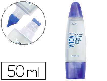 Cola Liquida Tombow Transparente Aqua Permanente c/ 2 Pontas 50 ml