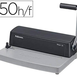 Encadernadora Fellowes p/ Espiral Metal 25 Perfura 10 Folhas A4 Encaderna Ate 450 Folhas